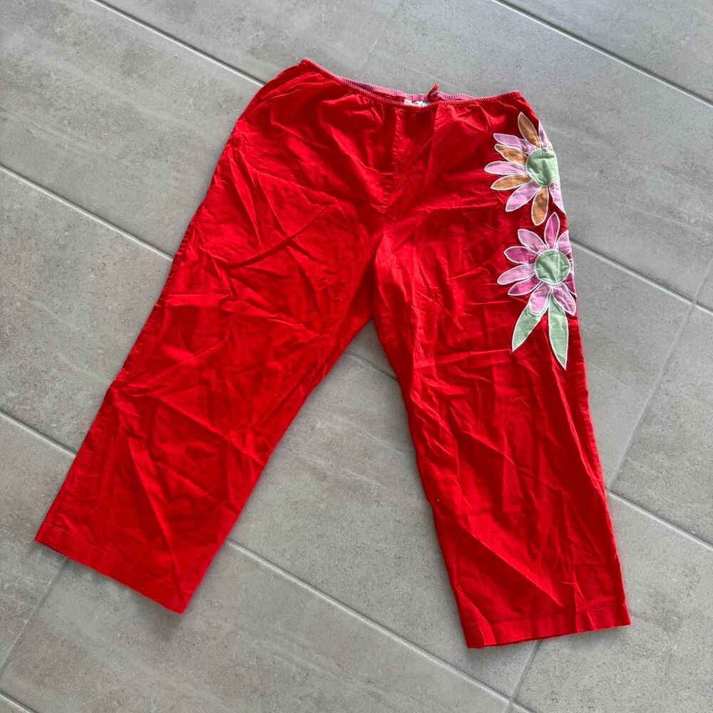 Vintage 2003 victoria’s Secret cropped embroidered pajama Lounge pants - medium